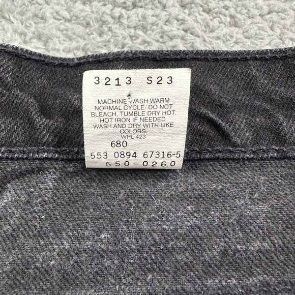 Vintage Levis 550 Jeans Mens 36x36 Black Relaxed Fit Leg Tapered 90s Denim Usa - Picture 9 of 14